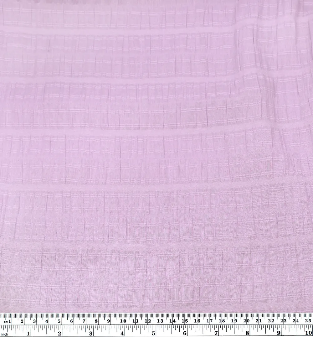 Striped Smocked Cotton Voile - Lilac