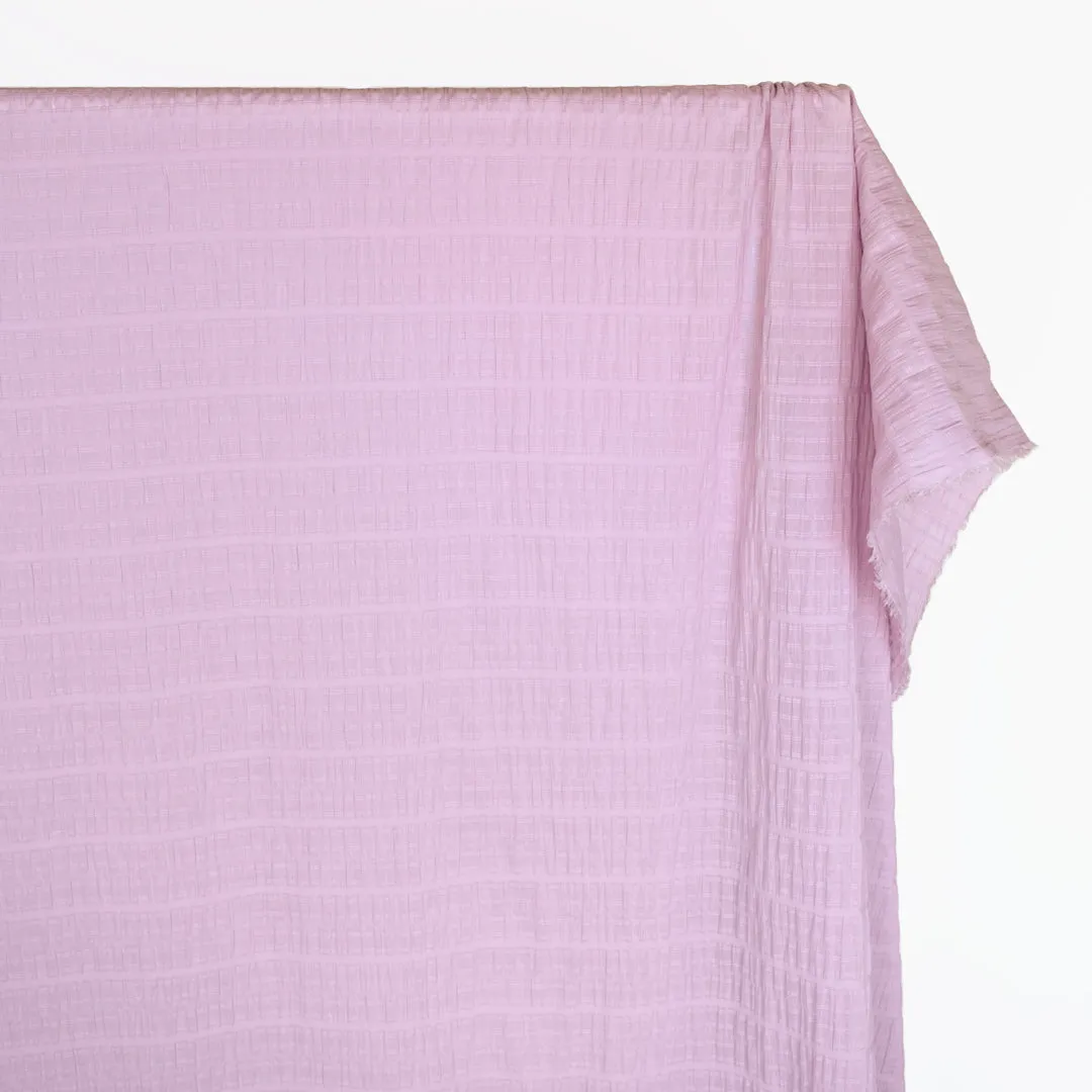 Striped Smocked Cotton Voile - Lilac