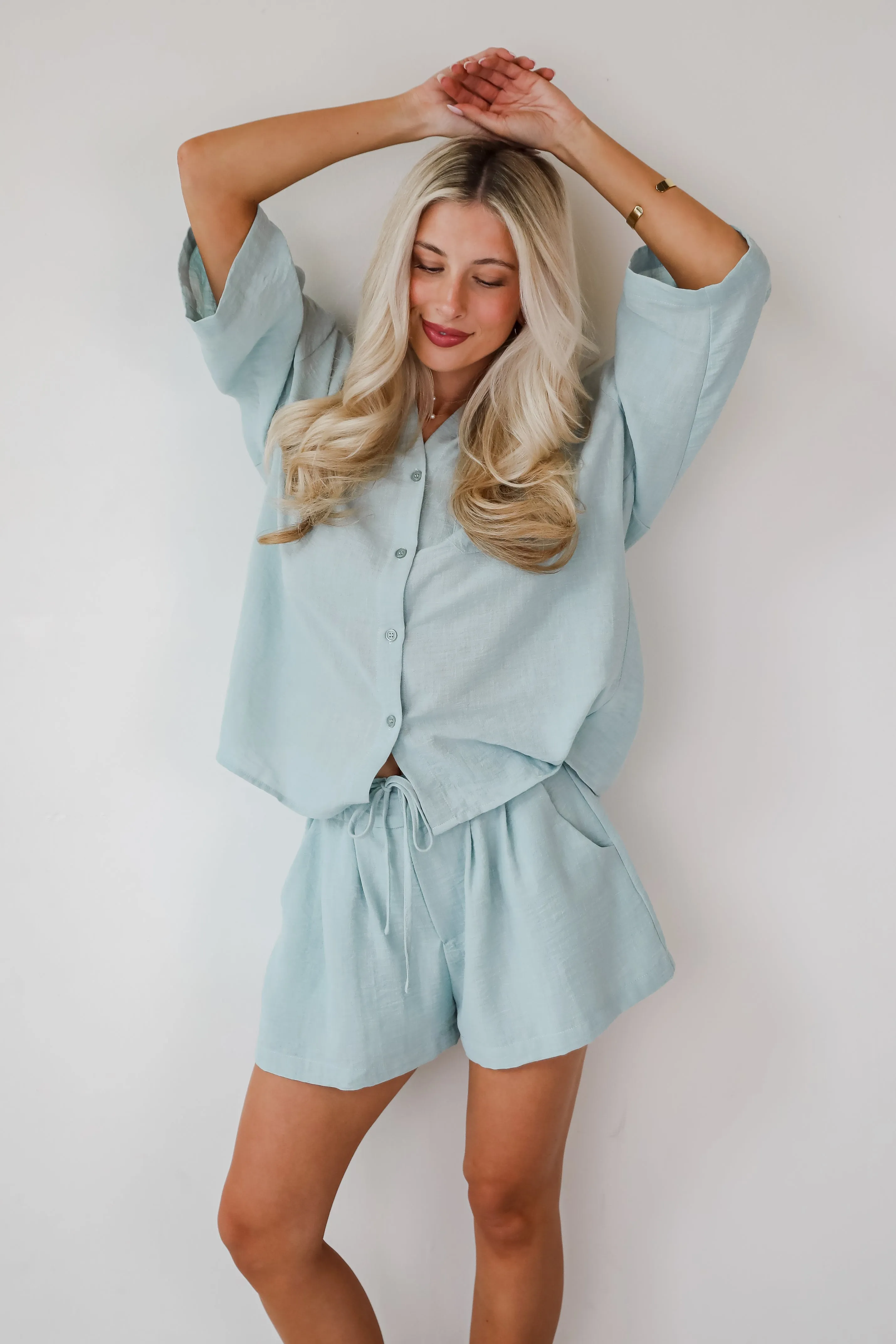 Sunny Mentality Sage Blouse - DU DEAL