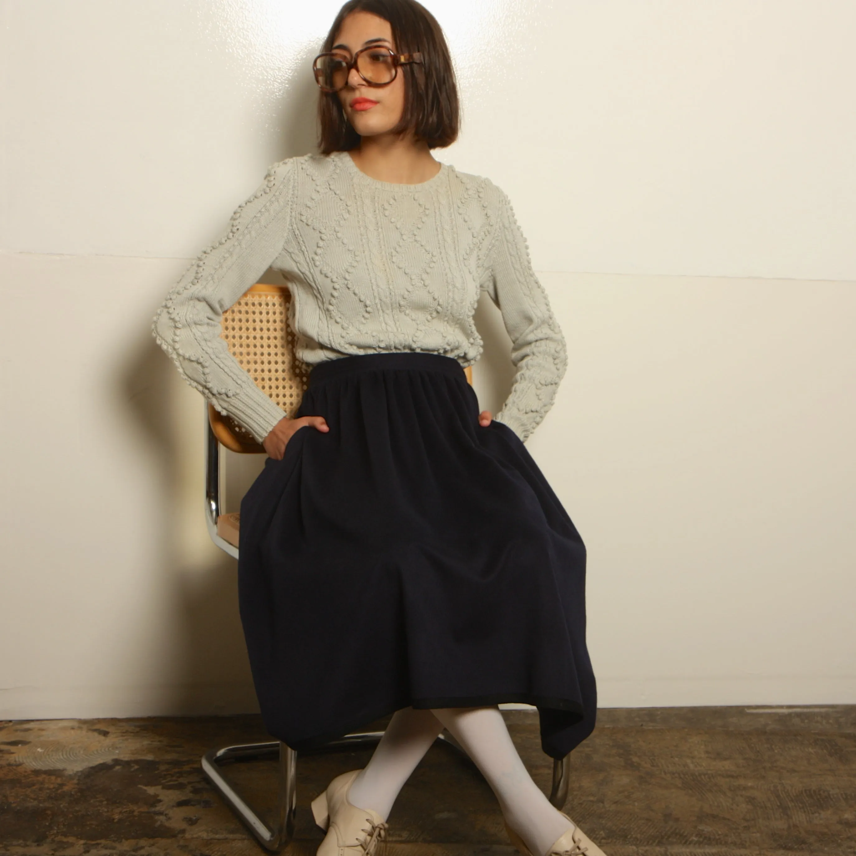 Vintage 70's Yves Saint Laurent Rive Gauche Wool Skirt