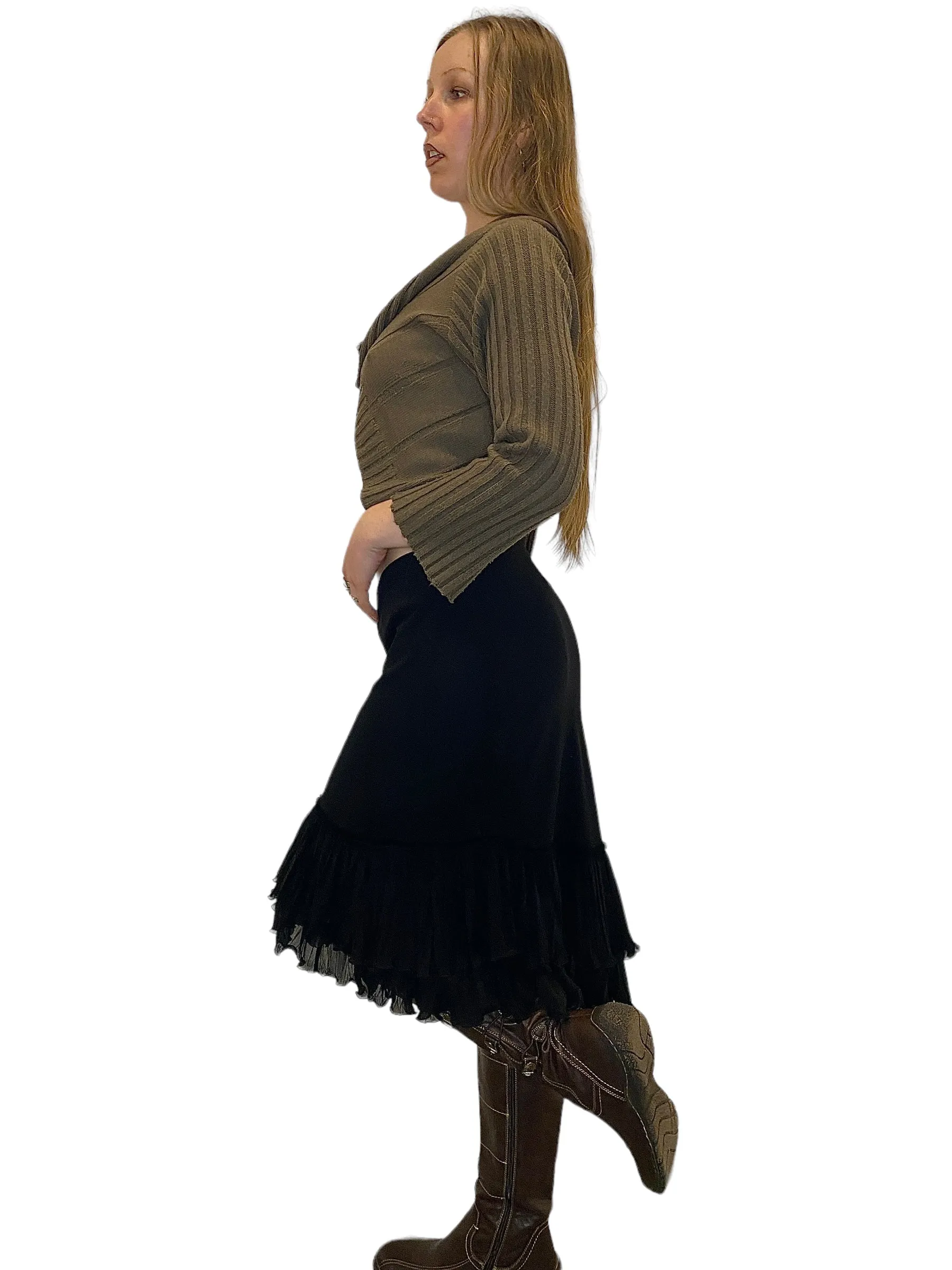 Vintage 90s Sheer Midi Skirt (M)