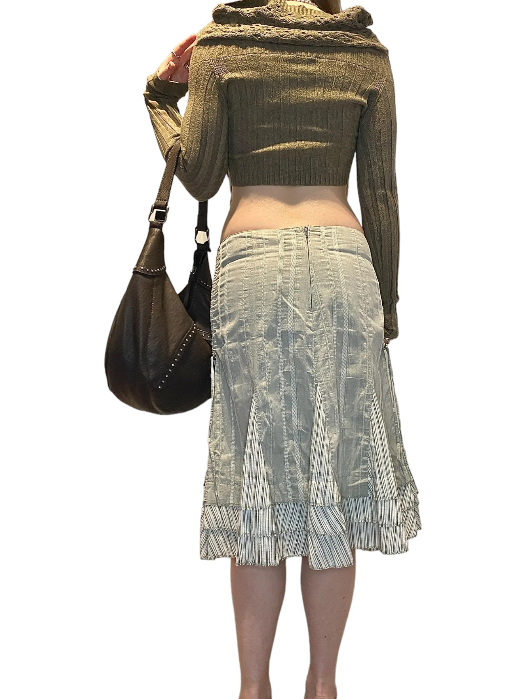Vintage Parisian Floaty Midi Skirt (S/M)