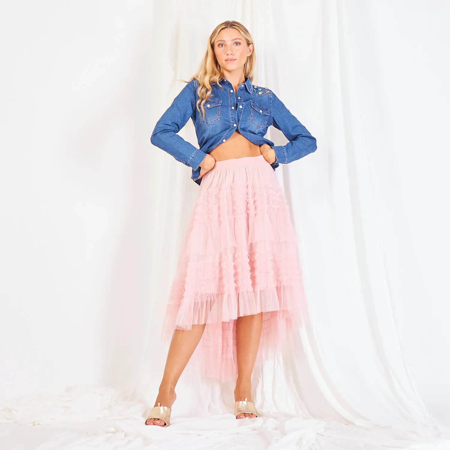Wholesale romantic mesh skirt