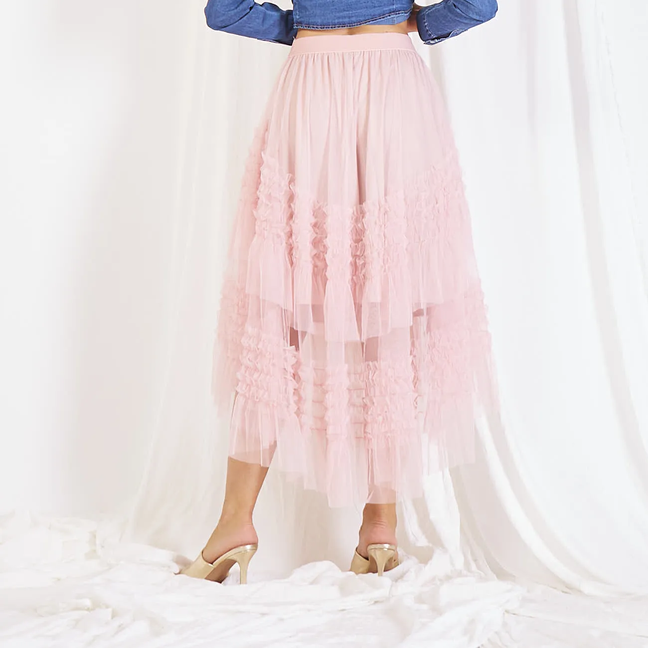 Wholesale romantic mesh skirt