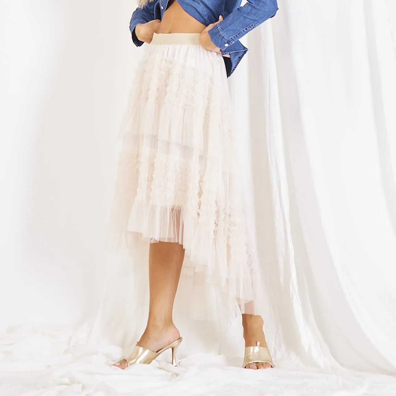 Wholesale romantic mesh skirt