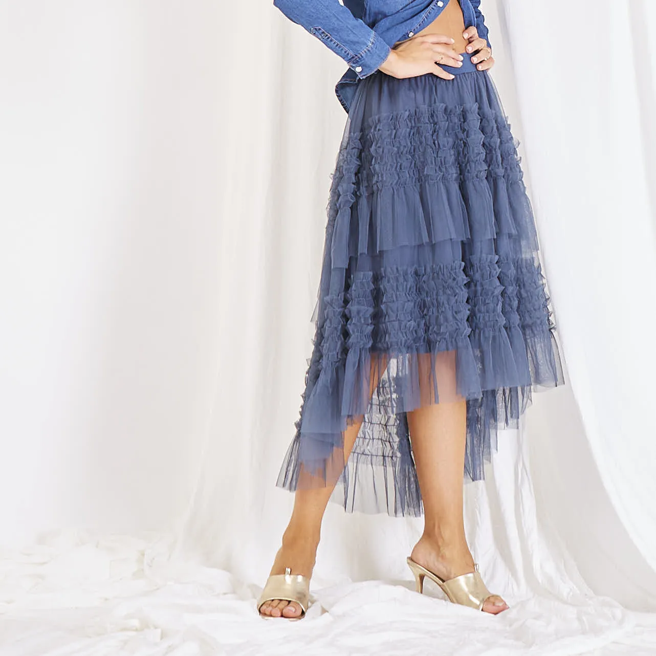 Wholesale romantic mesh skirt