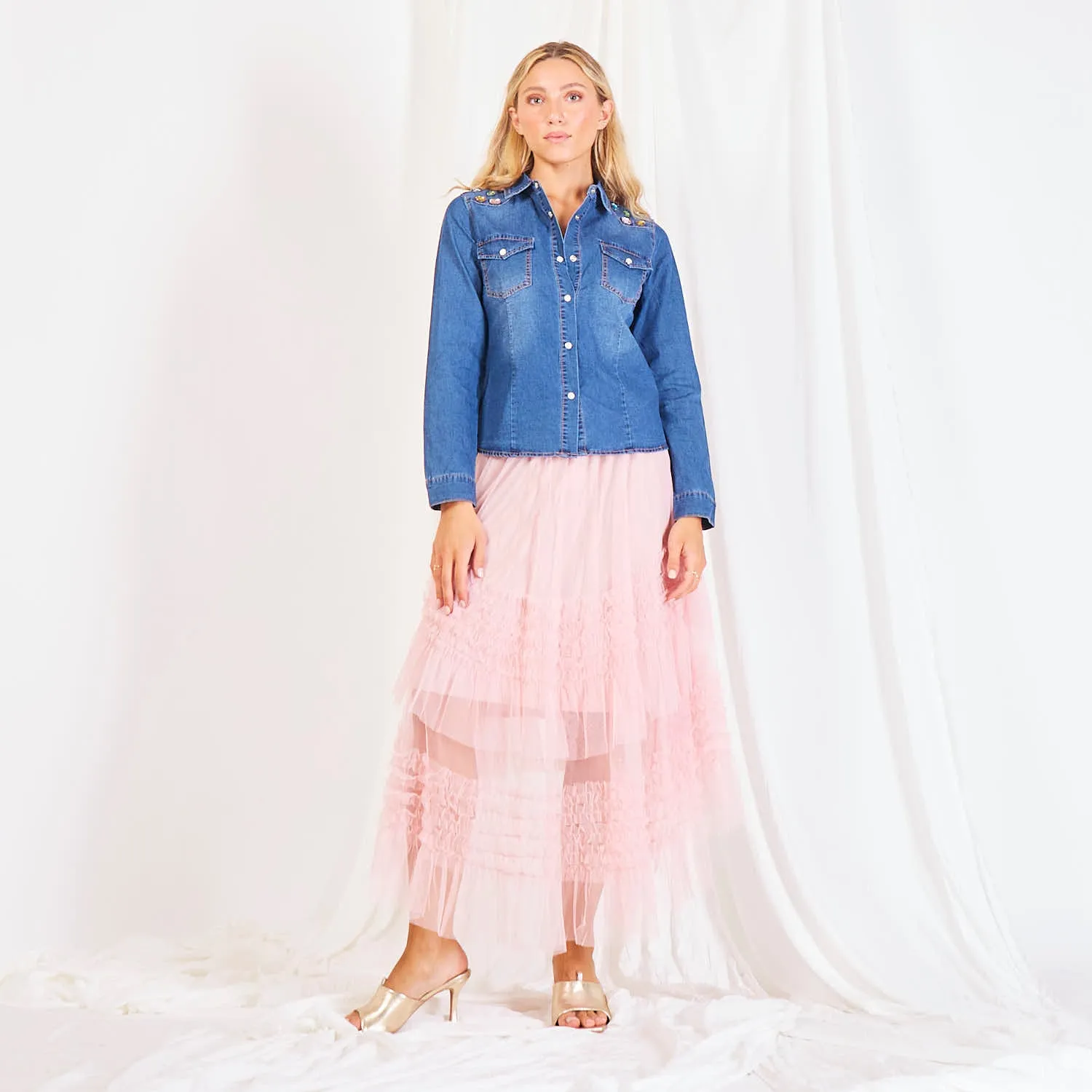 Wholesale romantic mesh skirt