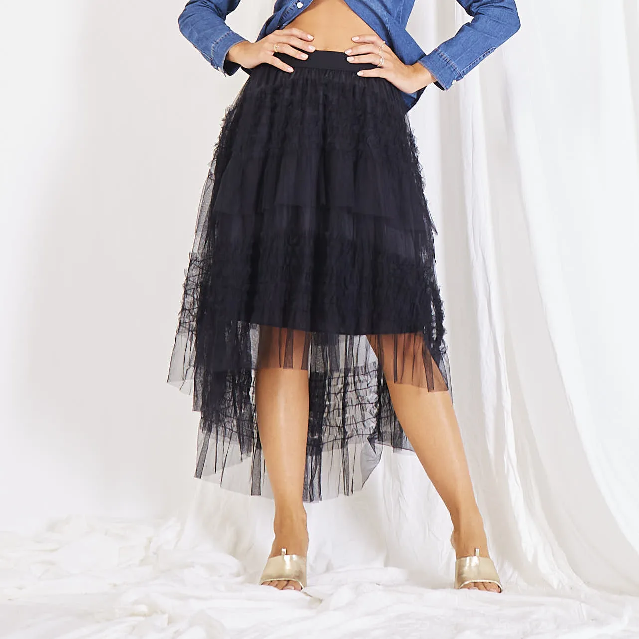 Wholesale romantic mesh skirt