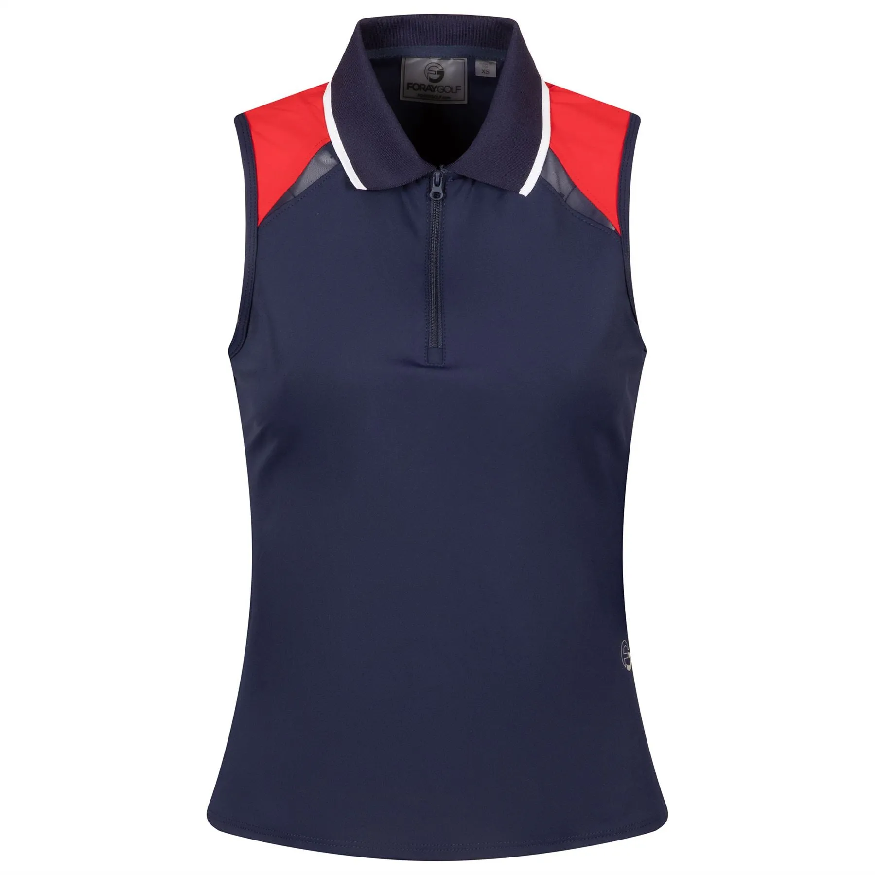 Womens America Colorblocked SL Polo Navy/Red - SS23