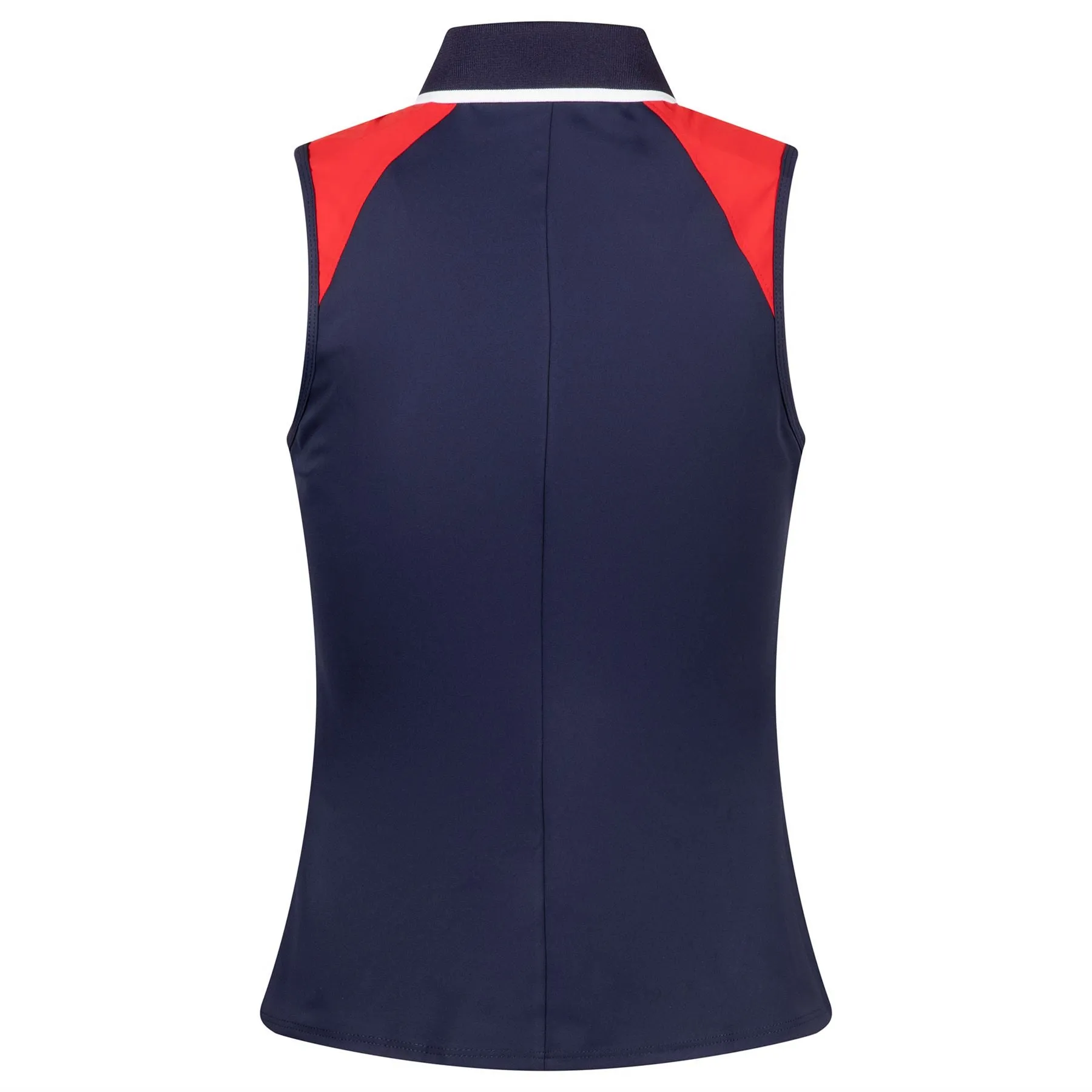 Womens America Colorblocked SL Polo Navy/Red - SS23