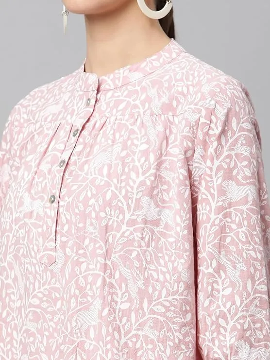 Women's Solid Round Neck Blouson Top