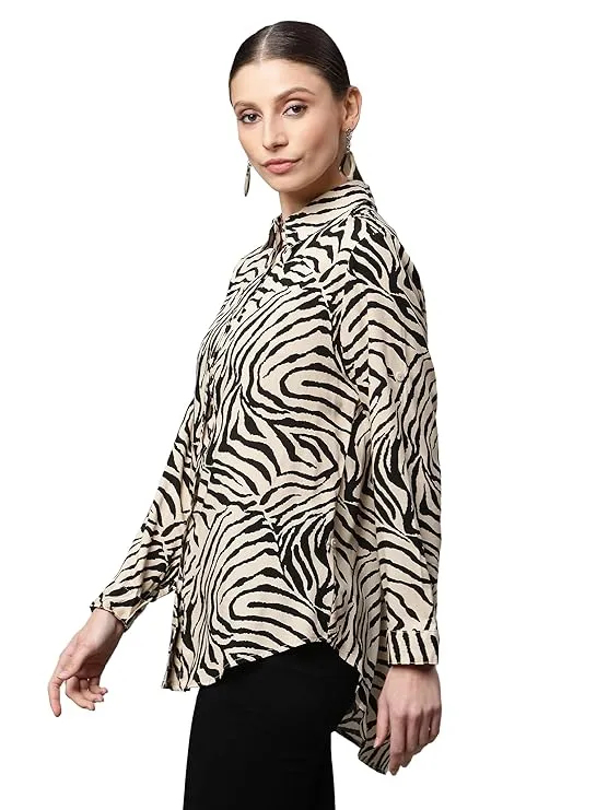 Women's Solid Round Neck Blouson Top