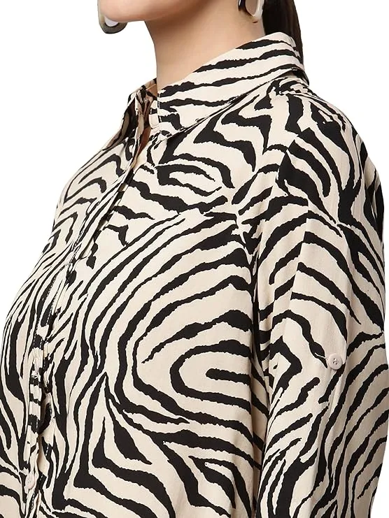 Women's Solid Round Neck Blouson Top